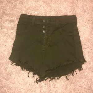 Olive Green High waisted shorts